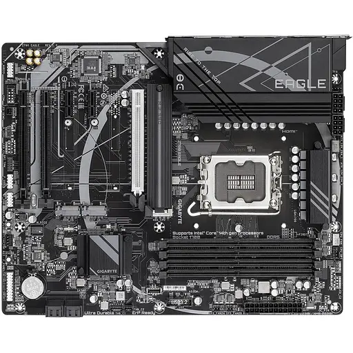 Материнская плата Gigabyte LGA1700, Z790 EAGLE, Z790, 4xDDR5, Int.Video(CPU), 4xSATA3, 3xM.2, 1xPCI-E 5.0 x16, 1xPCI-E 4.0 x16, 1xPCI-E 3.0 x16, 2xPCI-E 3.0 x1, Realtek 7.1, Realtek 2.5GbE, 9xUSB 3.2 / 6xUSB 2.0, HDMI/DP, ATX - фото 4