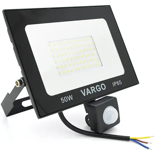Прожектор LED з датчиком руху Vg-50W, IP65, 6500K, 2700Лм. Box