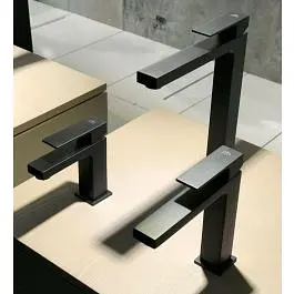 Смеситель для раковины высокий Paffoni Elle без донного клапана black matt EL081NO, Черный матовый - фото 4