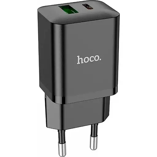 Мережевий зарядний пристрій Hoco N28 Founder 20W USB-C + USB Black (93092)