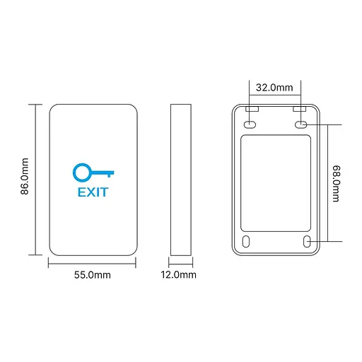 Кнопка виходу сенсорна накладна Trinix ART-901 White (70-00032) - фото 3