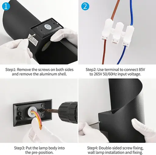 Світлодіодний настінний світильник Внутрішній/Відкритий 10 Вт Зовнішній настінний світильник IP65 Водонепроникний зовнішній - фото 3