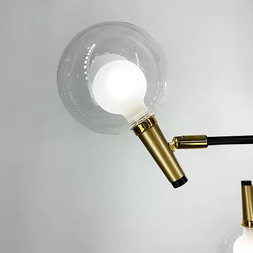 Люстра на 6 ріжків з поворотними плафонами у двох кольорах Line.F Колір плафона Прозорий + матовий - фото 9