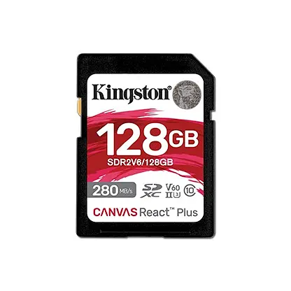 Карта пам`яті SDHC 128GB UHS-II/U3 Class 10 Kingston Canvas React Plus V60 SD R280/W100MB/s (SDR2V6/128GB) - фото 1