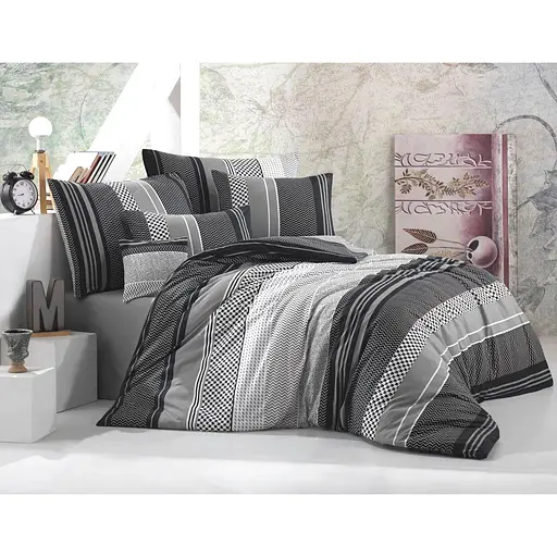 Комплект постільної білизни Belizza Zigo Grafit Grey Євро Різнобарвний 000230423