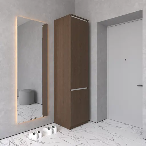 Шафа пенал Vays R-21, з полицями та штангою, без ручок, ЛДСП, 50×50×211 см - для одягу та взуття, в передпокій - фото 8