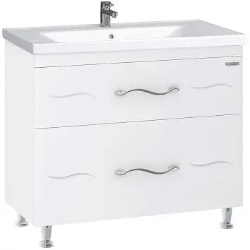 Тумба підлогова Sanwerk Миндаль 100 Білий з умивальником Сава (MV0000911) Білий - фото 1