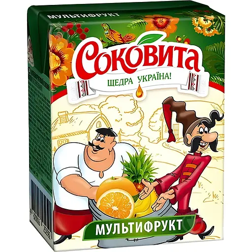 Упаковка сокового напою Соковита Мультифруктовий 5.4 л (200 мл х 27 шт.) - фото 2