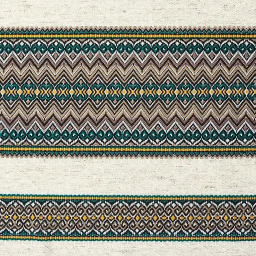Лляна тканина з українським орнаментом "Рандеву" (від 1 м) - фото 2