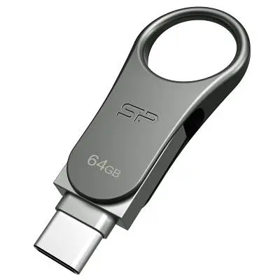 USB флеш накопичувач Silicon Power 64GB Mobile C80 Silver USB 3.2 (SP064GBUC3C80V1S) - фото 2