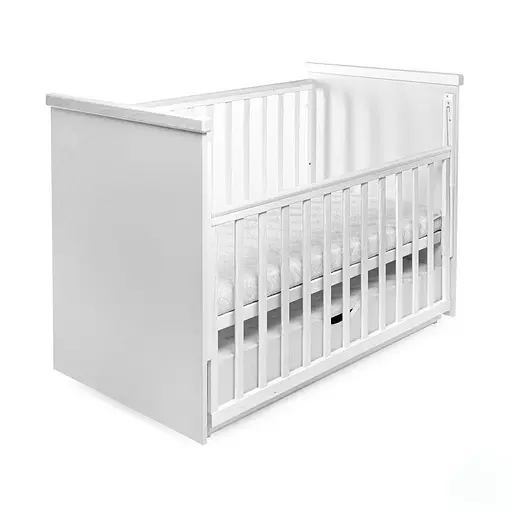 Кроватка Бук Облако DS-7011 с ящиком и опускным механизмом маятниковый белый - фото 2