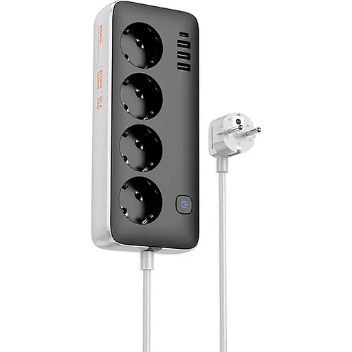 Сетевой фильтр Hoco AC21 Sunlight Black [128370]