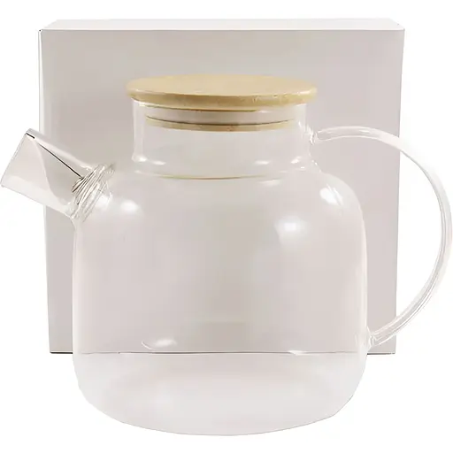 Заварочный чайник стеклянный Interos с бамбуковой крышкой 1.5 л (000033774) - фото 1