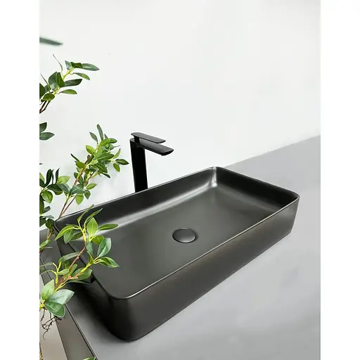 Умивальник VBI Triest black matt накладний VBI-012701, Чорний матовий - фото 1