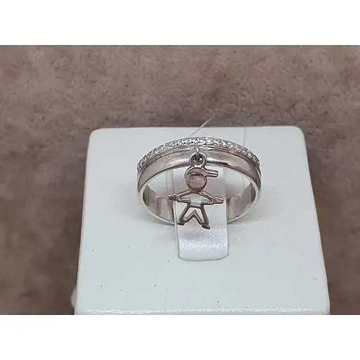 Срібне кільце Qvaliz Хлопчик з фіанітами. 901-01087 16,5 - фото 3