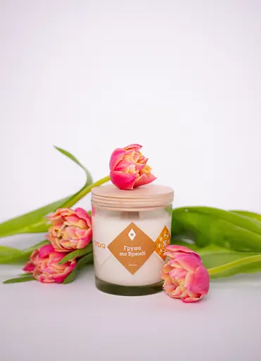 Свічка Груша та бренді 250 мл 30 год Стандартні Соєвий віск - фото 3