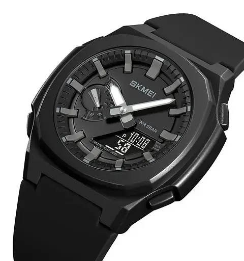 Годинник чоловічий наручний Skmei 2091 (Чорний з чорним) - фото 2