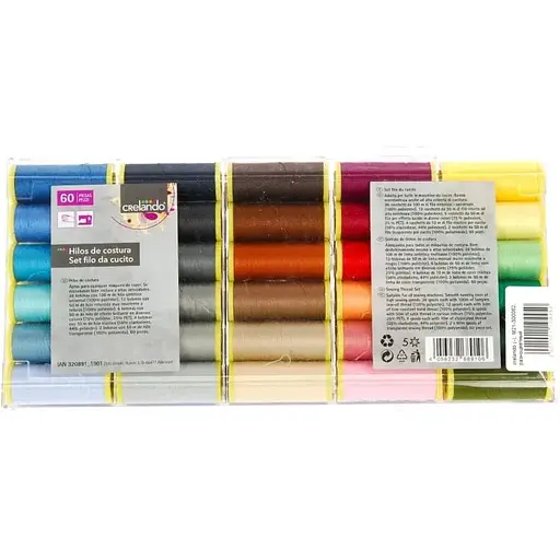 Набор ниток для шитья Crelando разноцветный 60 шт - фото 1