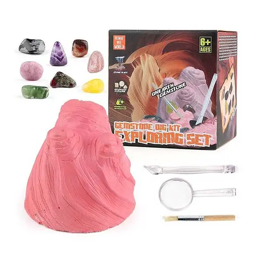 Розкопки JM 908 щітка, лупа, долото, мінерали, в коробці (6985390050832) - фото 1