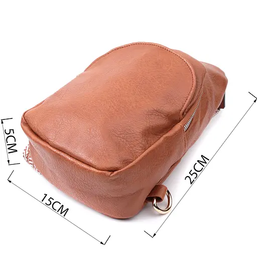 Женская сумка Vintage через плечо из экокожи с акцентом на текстильную лямку 15х25х5 см sum0026972 - фото 3