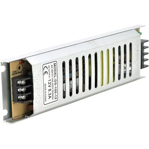 Импульсный блок питания Voltronic 12В 8.33А (100Вт) перфорированный SLIM - фото 1