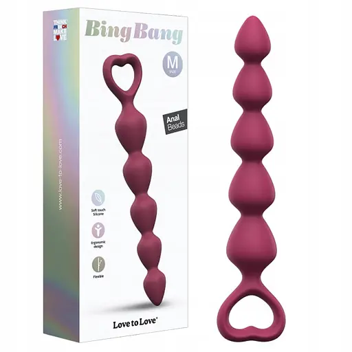 Анальний ланцюжок Love To Love Bing Bang M Plum Star 18.5 см (бордовий) - фото 4