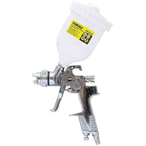 Фарборозпилювач хромований Sigma HVLP 1.3 мм з верхнім баком 600 мл (6812131) - фото 1