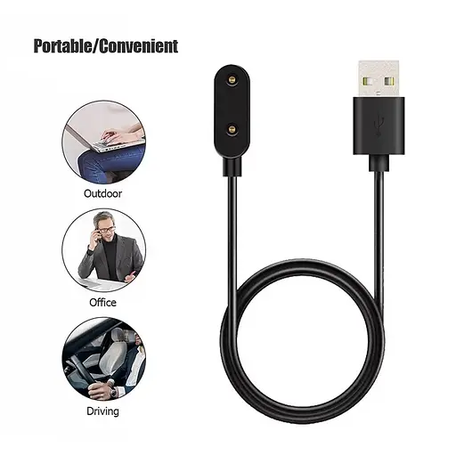 Зарядний пристрій Amazfeel для фітнес-браслета Huawei band 9, 8, 7, 6, 6Pro (USB - вхід) чорний - фото 3