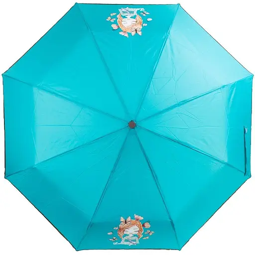 Женский складной зонтик механический Art Rain 98 см бирюзовый