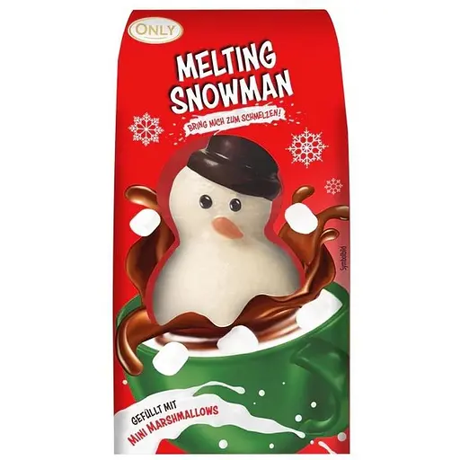 Фигурка Only Melting Snowman из молочного шоколада с мини зефирками 75 г