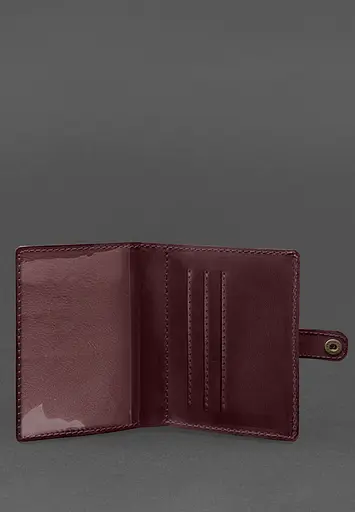 Кожаная обложка-портмоне для удостоверения офицера 11.0 бордовая Crazy Horse - фото 7