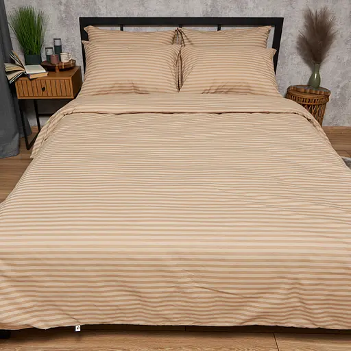 Комплект постельного белья Moon&Star Бязь Gold Люкс Sand Lines King Size 220x240 наволочки 2х70х70 - фото 2