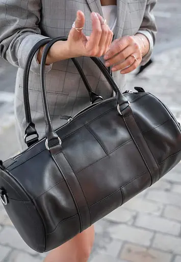 Шкіряна сумка Harper чорна Krast - фото 7