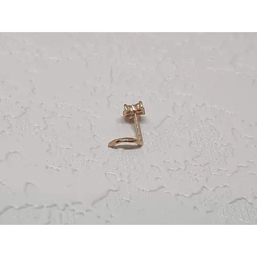 Золота сережка-пірсинг Dear в ніс Dear з фіанітами. 1041.1 - фото 3