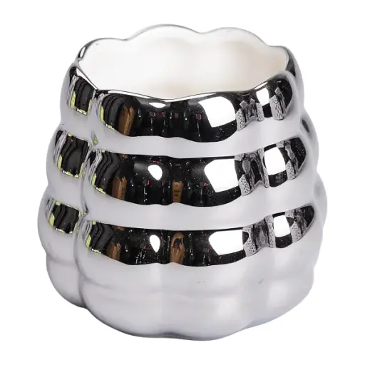 Набір десертних вилок та ложок Yiwu з порцеляновою підставкою сріблястий HP-20-61 - фото 5