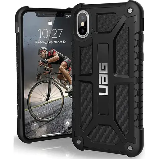 Оригінальний протиударний чохол UAG Monarch для iPhone XS Max Black Carbon 111101114242 - фото 8