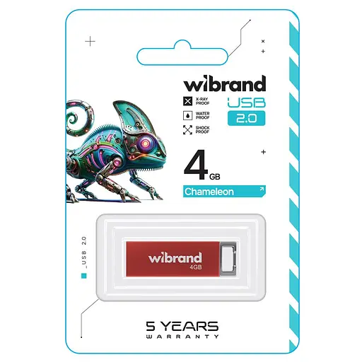 Flash Wibrand USB 2.0 Chameleon 4Gb Red - фото 2