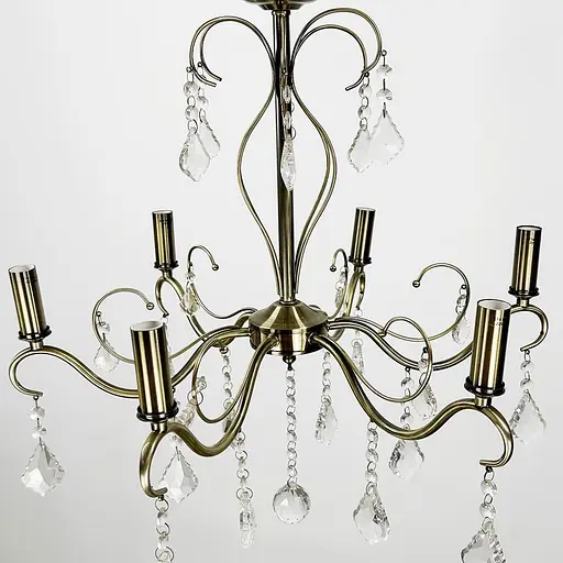 Класична люстра-підсвічник на 6 ламп у сатиновому корпусі Ø 60 см | Арт. 6028/6 | Line F - фото 2