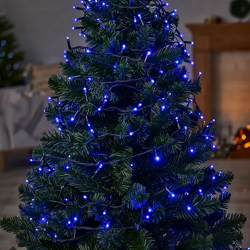 Новорічна гірлянда Різдвяна фея GarlandoPro 100 м 1000 LED чорний дріт Синій CF1000L100MBBL - фото 5