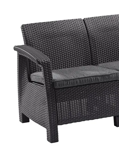 Диван пластиковий садовий Keter Corfu II Love seat графіт - фото 2