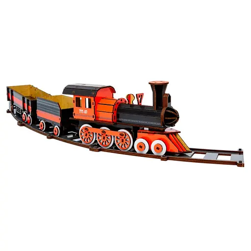 Деревянный 3D конструктор Поезд PuzzleOk Puz-00924 231 деталь - фото 7