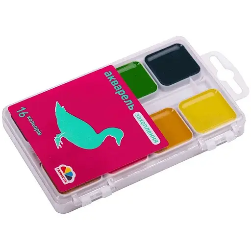 Набор медовой акварели Гамма Увлечения 16 цветов без кисточки пластик