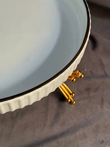 Керамическое блюдо 1574B для сервировки с декоративной подставкой 28 см - фото 5