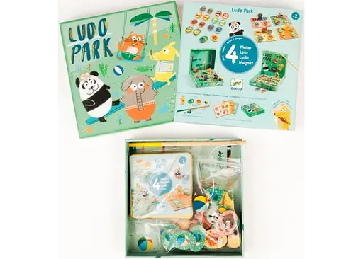 Настольная игра Djeco Набор игр 4 в 1 Лудопарк (Ludo Park) (DJ01698) - фото 3
