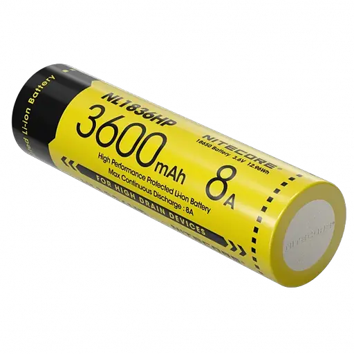 Аккумулятор Li-Ion 18650 Nitecore NL1836HP 3.6V 8A 3600mAh защищенный (Желтый) - фото 2