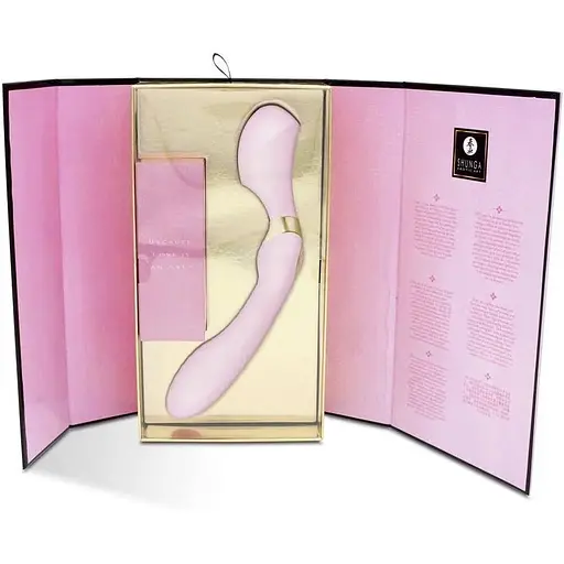 Вибромассажер Shunga Zoa Light Pink двусторонний - фото 8