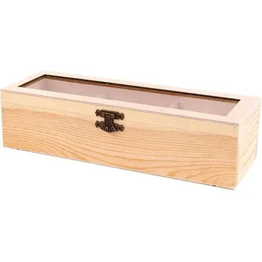 Скринька дерев'яна Rosa Talent з замком та прозорим верхом 3 секції 30х10х8 см