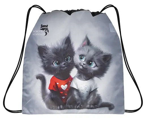 Мешок для сменной обуви для девочки c Котиком School Standard MSS-49