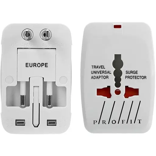 Перехідник із вилок США Англія на євророзетку EURO PROFIT