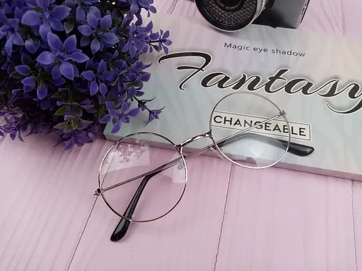 Іміджеві окуляри круглі з прозорими склами  срібні - фото 3